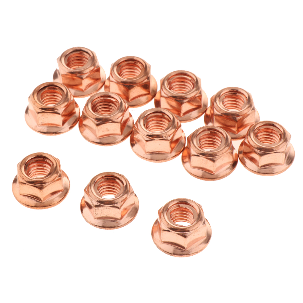 10x Copper Nut M10 Copper Mother Exhaust Exhaust Mount Manifold Turbocharger