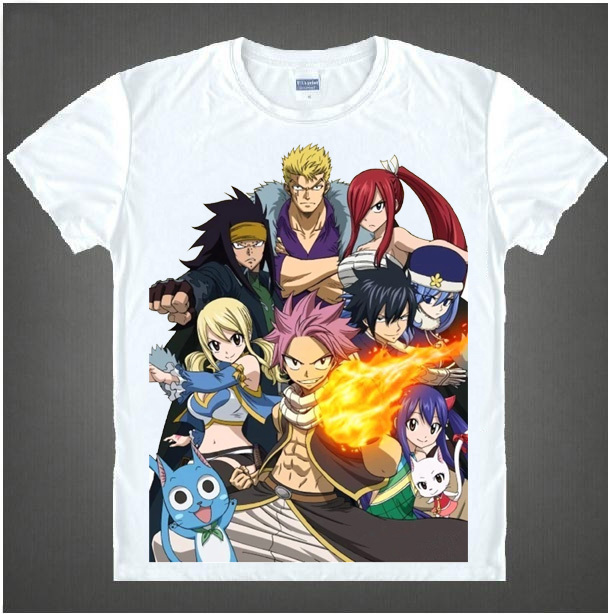 New Fashion T Shirts Tee Men Shirt Japanese Famous Anime T Shirt Fairy Tail Funny T