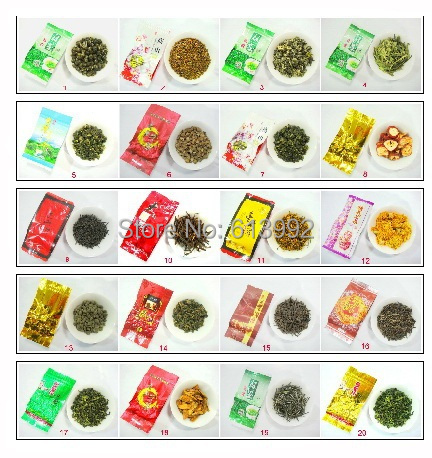 20 pcs 20 Different Flavor Famous Tea Chinese Tea vaccum packed oolong tea free shipping