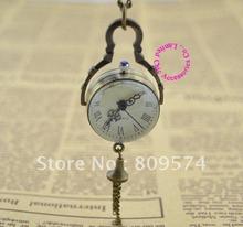 Low price good quality fashion quartz nice vintage new bronze glass ball pocket watch holesale buyernecklace