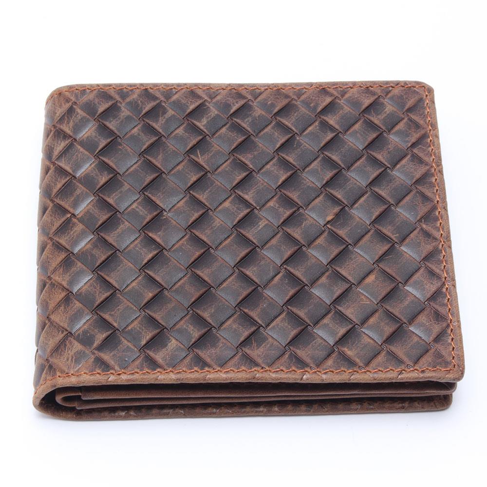 2016 New Top Quality Cow Weave Genuine Luxury Leather Men Wallets For Men,Dollar Price Male,Carteira Masculina