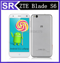 Original new 4G ZTE Blade S6 Cell Phone  Android 5.0  Qualcomm Octa-Core 1.5GHz 5.0 Inch 1280x720pixels RAM 2G ROM16G 13.0MP