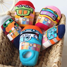 Small Car Printed Thicken baby boy floor socks non slip socks infant boy anti slip socks