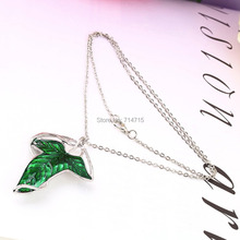 1pcs Charm Green Leaf Elven Pin Pendant Chain Necklace Jewelry 2014 new