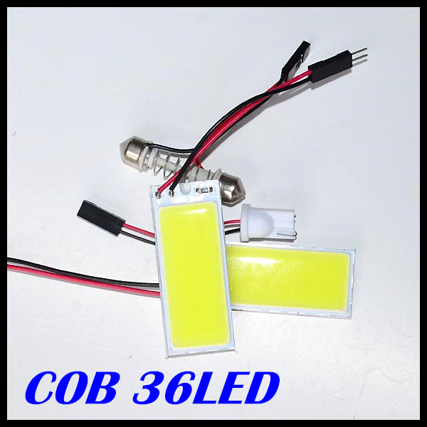 5W COB Chip 36led LED Car Interior Light T10 Festoon Dome BA9S Adapter 12V,Wholesale Car Vehicle LED Panel Free shipping
