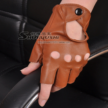 2015 women’s Semi-finger motorcycle gloves men’s half finger PU leather lovers fingerless gloves sexy cotout gloves