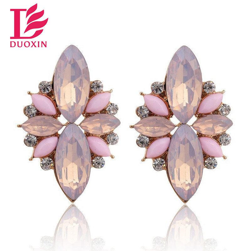 Opal Stone Stud font b Earrings b font 2015 New Elegant Crystal font b Earrings b