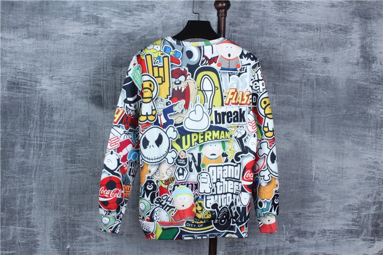 Sweatshirt men 2015 Skateboard Cartoon Sweatshirt 20 Style chandal hombre Pullover Hoodies Men Women Long-sleeve bape Tide Men (11)