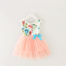 Girl Dress 2015 Summer New Floral Baby Girl Dress Princess TuTu Dress 8 Colors Infant Dresses