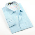 2016 Spring New Men Dress Shirt Breathable Linen Polyester Long Sleeve Clothes Musle Fitted Casual Camisas