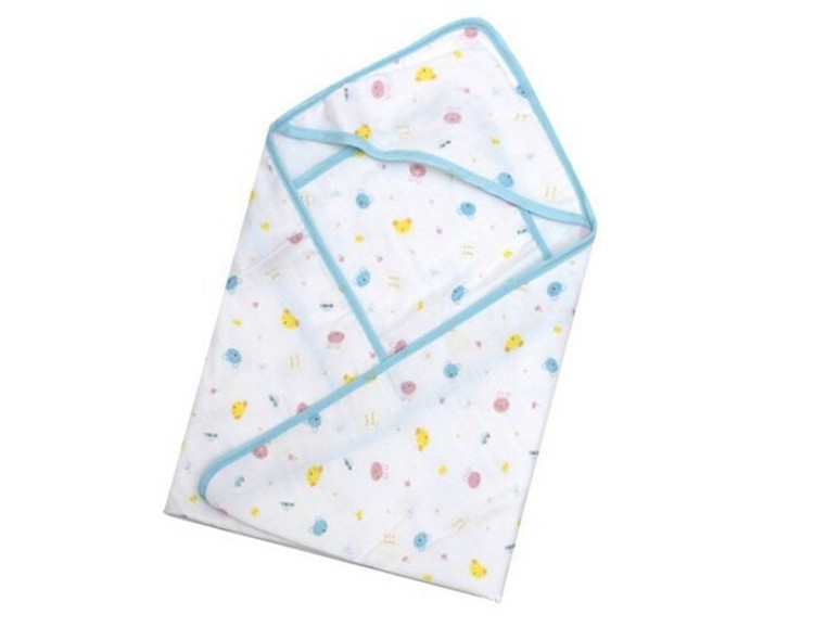 7070CM Cute Bear Winter Spring Baby Blankets Newborn Cotton Swaddle Brand Bedding Wrap Summer Infant Bathrobe Blue Pink (6)
