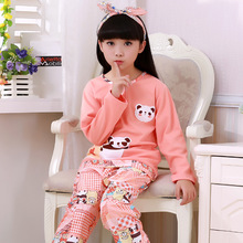40 Girls Pajamas Pajamas For Kids Round Neck Family Clothing Pajamas Baby Kids tracksuit Cartoon bear