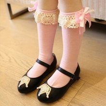 1-5 Y Toddler Girls Kids Cute Knee High Length Socks Organza Bow