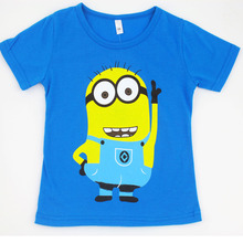 New 2015 boys Girls T Shirt Despicable Me 2 Minions Short Sleeve Baby Children T shirts