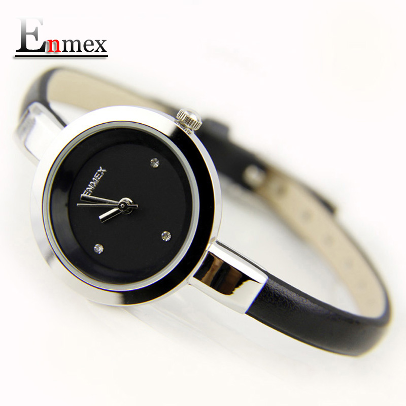 2016 фестиваль День Памяти подарок Enmex женщины творческий тонкий ремешок наручные часы краткое дизайн элегантность моды кварца леди часы