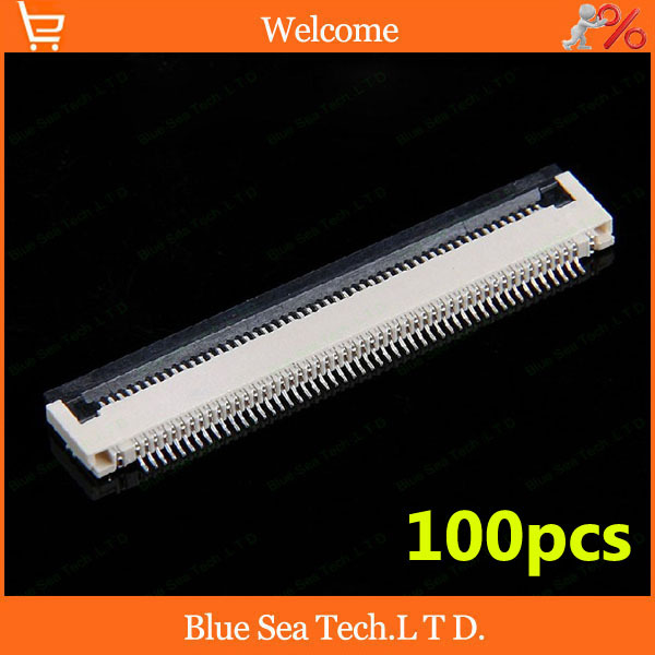 100pcs FPC/FFC connector cable socket 50 pin 0.5mm connector for LCD screen interface of DVD/GPS/MP3/PDA/Phone ect.ROHS