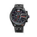 SKONE Big Dial Chronograph Sport Watches Men Quartz Military Wristwatch Luxury Brand Outdoor Casual Leather Strap