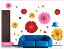 flower wall stickers living room home decorations zooyoo6015 adesivo de parede diy pvc decals colorful mural arts wedding gifts