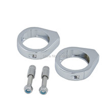 Motorcycle 41mm Chrome Turn Signal Relocation Kit Fork Mounts Clamps For Harley Davidson