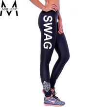 MUCHEN 7 Styles 2015 Women Sports Leggings Side Letters Pants Force Exercise Elastic Fitness Running Trousers