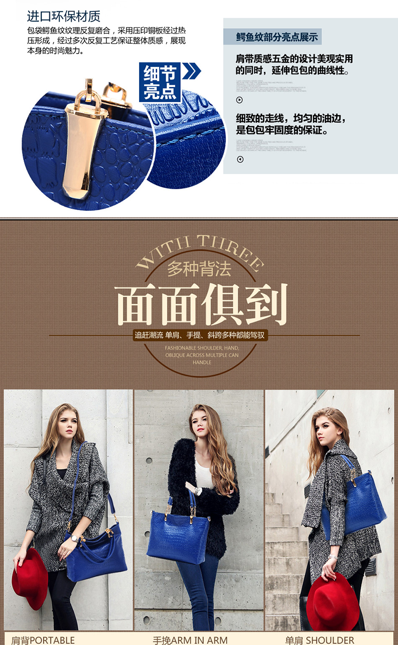 2015 Fashion Brand GENUINE LEATHER Handbag Women Vintage Tote Cow