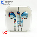 Painted Patterns 3 5MM Hifi Stereo In Ear Earphones Noise Cancelling Bass Earpieces With Mic for