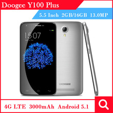 New Original DOOGEE VALENCIA2 Y100 Plus 4G Android 5.1 2GB 16GB 5.5 Inch MTK6735 1.5GHz Smartphone 13MP+8MP Camera