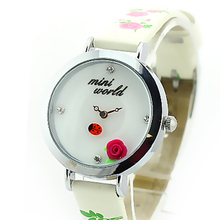 2015 Mini palabra de cuarzo DIY 3D Crystal Rose arcilla del polímero relojes mujeres relojes vestido de la muchacha Brithday regalo del Festival MN014