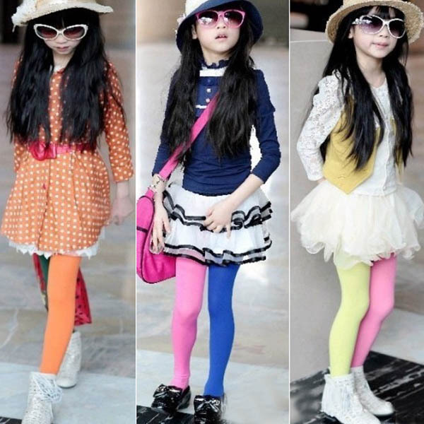 Trendy Candy Color Baby Girls Kids Two colors Seamless Pantyhose Tights Stockings Dropshipping 