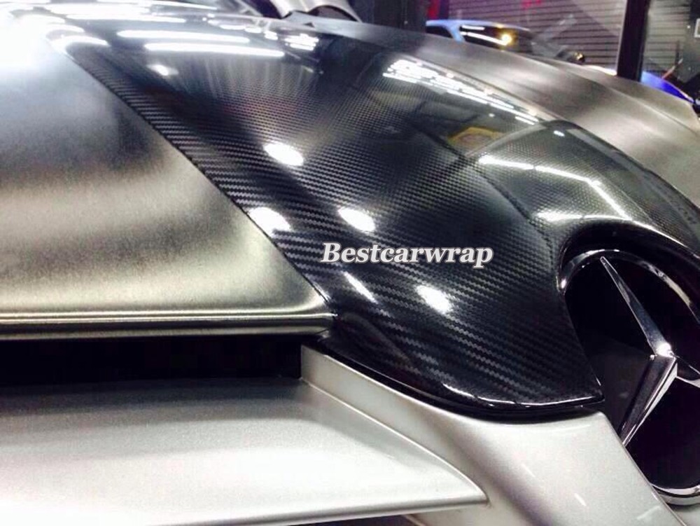 5D CARBON FIBER VINYL CAR WRAP FILM glossy 5d carbon fibre wrap Foil sheets(4)