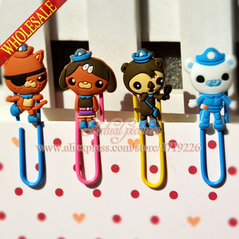 Hot New 4PCS Octonauts Cartoon Bookmarks for Books Pages Holder,DIY Cartoon Paper Clips,Office School Supplies Gifts/Present