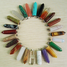 2015 Fashion hot sale High Quality natural stone pendant Six side column opal charms pendants 24pcs/lot Free shipping