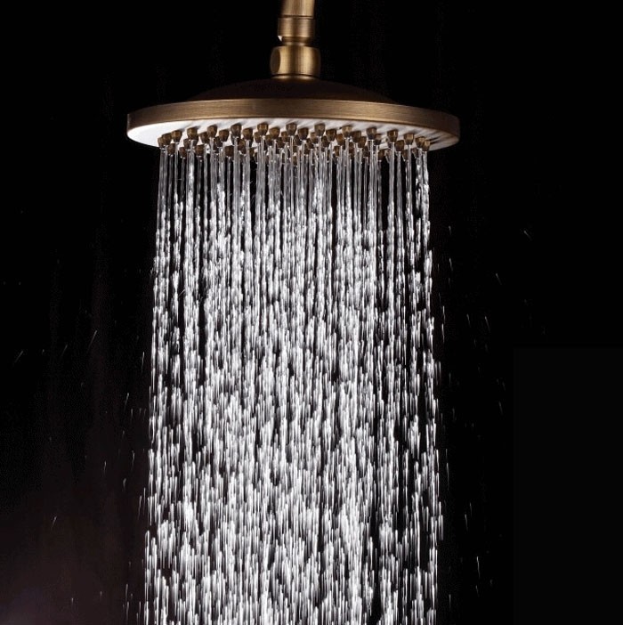 2020 Round 8 Inch Brass Shower Head Antique Brass 20cm Showerhead From