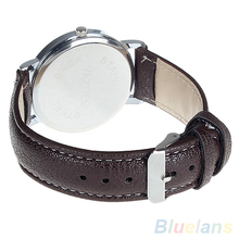 Men s Roman Numerals Faux Leather Band Quartz Analog Business Wrist Watch 2MPW 48AN