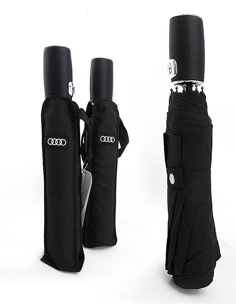 high quality bussiness Audi genuine leather handle brand sun rain Umbrella 3 Fold Anti UV French royal Umbrellas For/8K/106CM
