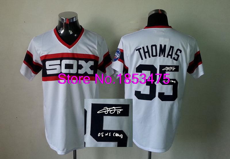 Signature Edition Chicago White Sox Jersey 35 frank thomas White Throwback Cool Base Baseball