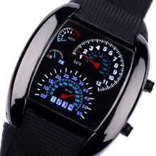 Essential Fashion Aviation Turbo Dial Flash LED Watch Gift Mens Lady Sports Car Meter Stainless steel