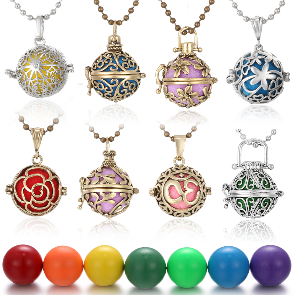 Harmony balle Pendentif médaillons Huile Essentielle Parfum Diffuseur collier or rose