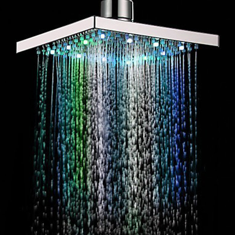 Hot Sale 8 Inch Square 7 Colors Changing LED Shower Head Bathroom Rainfall Shower Heads Waterfall Shower Head