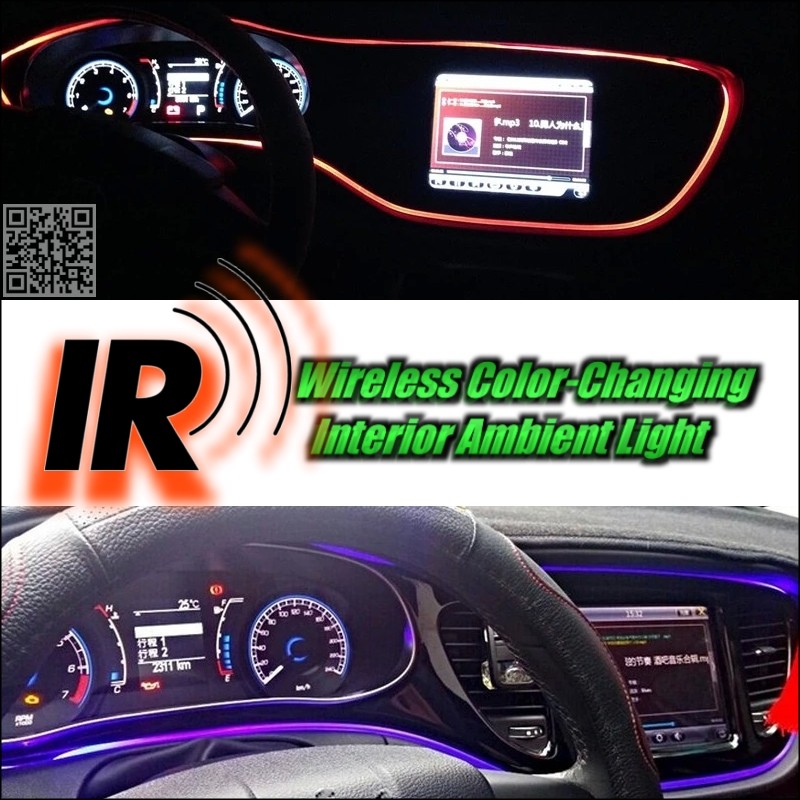Wireless IR Control Car Interior Ambient 16 Color changing Light DIY Instrument Panel Dashboard Cool Light Tuning For All Car Demo