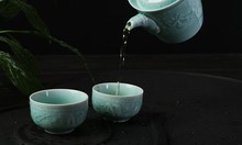 Ceramic 1pot 2cups Kung Fu tea set Porcelain TeaPot Kettle Longquan celadon tea set puer tea
