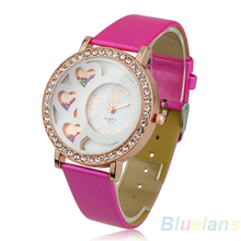 Fashion Women s Round Dial Analog Dress Watch with Crystals Beads Decoration Rhinestone Rose Color 0TNO
