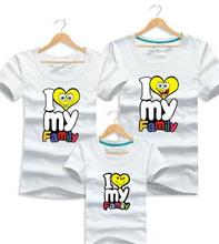 I Love My Family Funny T shirt Father Mother Daughter Son T shirts Family Matching Outfits Summer Kids Clothes For Boys Girls