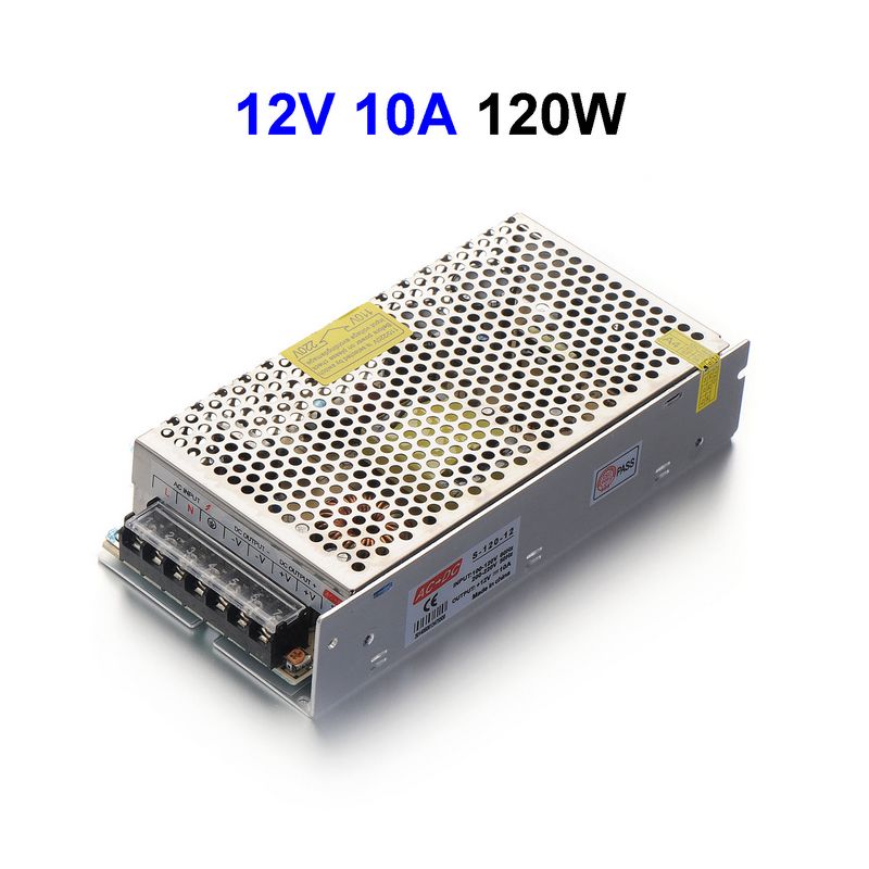 DC12V 10A 120W Switching Power Supply Driver Transformer For 5050 LED Rigid Strip Light Display LCD Monitor CCTV