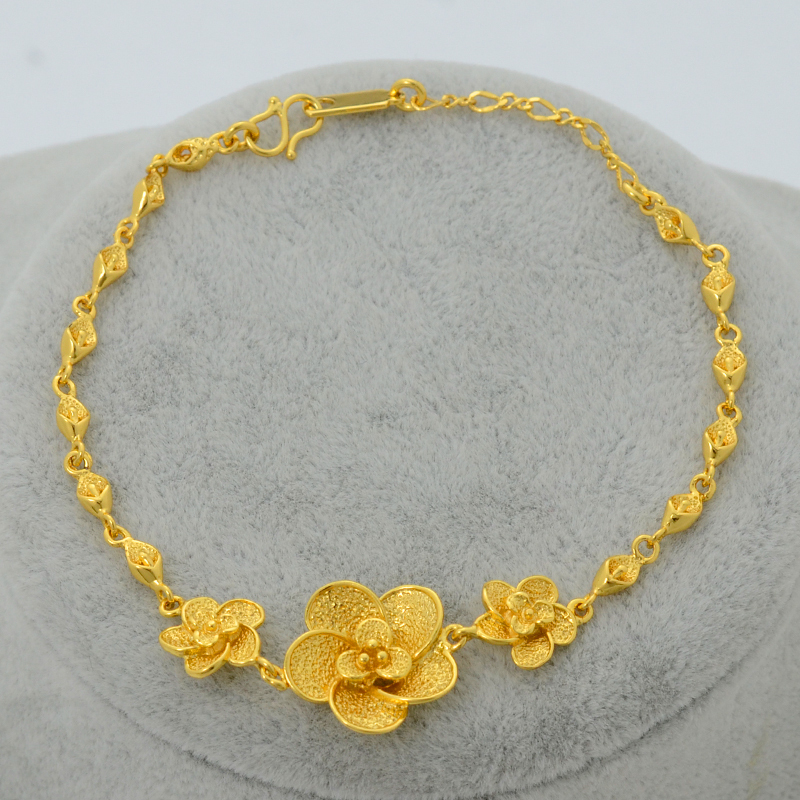 NewTrendy22KGoldPlatedJewelrySetFlowerPendant