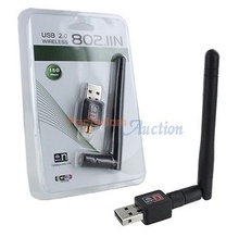 802.11n/g/b 150Mbps Mini USB WiFi Wireless Adapter Network LAN Card w/ Antenna