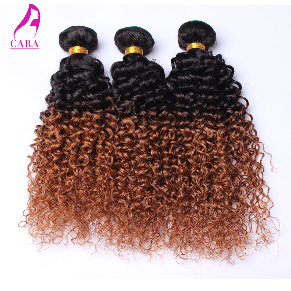 Peruvian Ombre Hair Extensions Two Tone Human Hair Weave 3Pcs 6A Peruvian Kinky Curly Ombre Virgin Hair Bundles Free Shipping