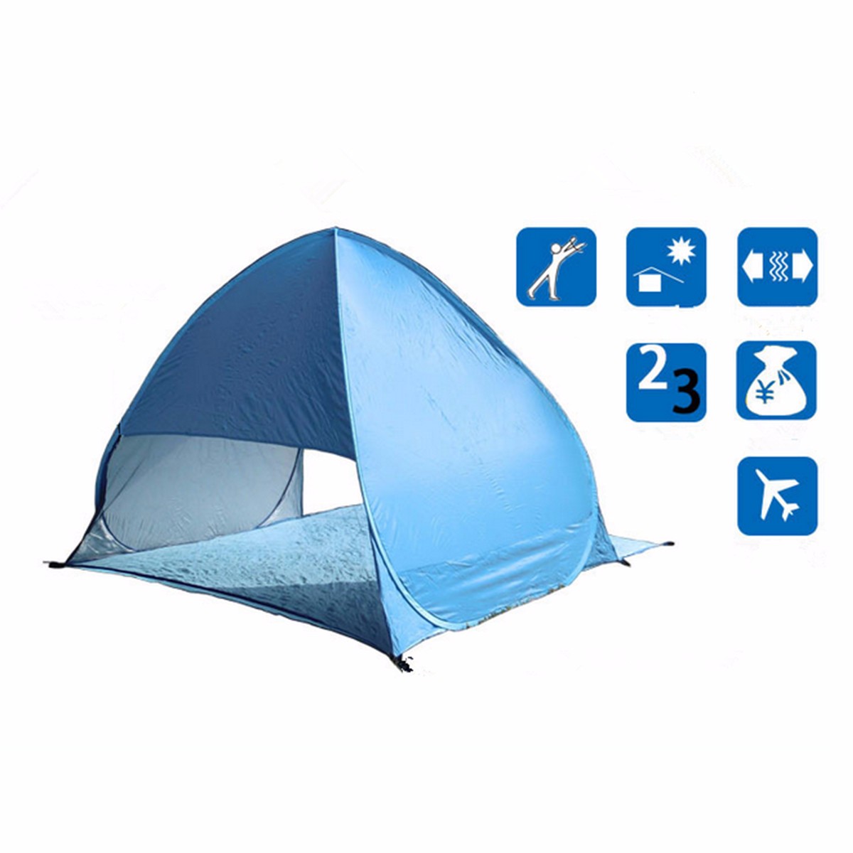 UV Protection Quick Automatic Opening Beach Tent Protable Ultraviolet-proof sun screen wind break fishing garden quick open tent