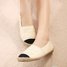 New Fashion Women s Espadrille Slip On Boat Flat Shoes Weave Casual Canvas Sneakers Woman Shoes