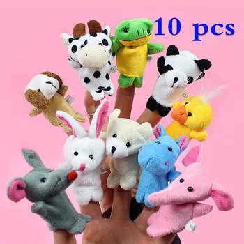 10x мультфильм биологических животных пальцем кукольный плюшевые игрушки для детей детские пользу куклы сша # V